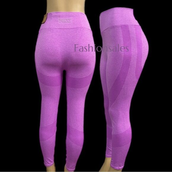 Victoria Secret PINK Seamless Workout Tight High Waist Full length tight Berry - Picture 1 of 5